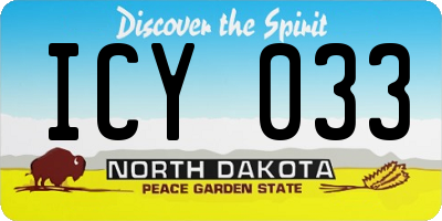 ND license plate ICY033
