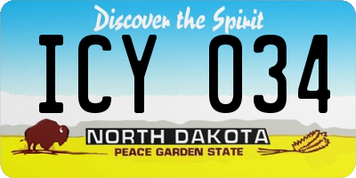 ND license plate ICY034