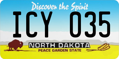 ND license plate ICY035