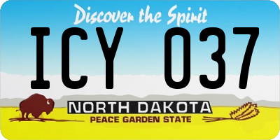 ND license plate ICY037
