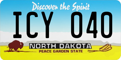 ND license plate ICY040