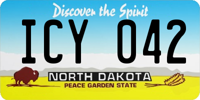 ND license plate ICY042
