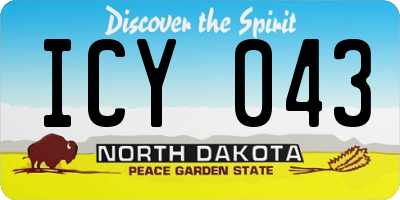 ND license plate ICY043