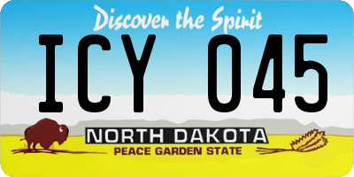 ND license plate ICY045