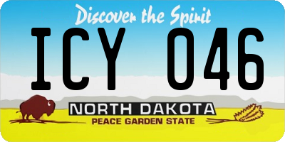 ND license plate ICY046