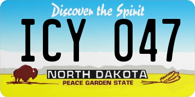 ND license plate ICY047