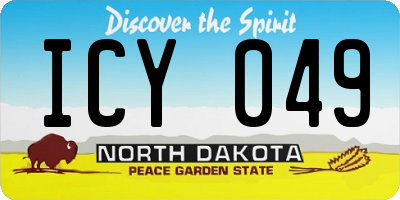 ND license plate ICY049