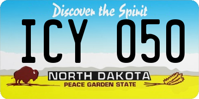 ND license plate ICY050