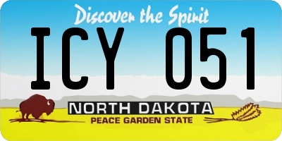 ND license plate ICY051