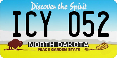ND license plate ICY052