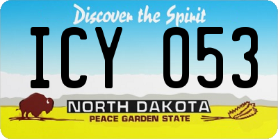 ND license plate ICY053