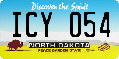 ND license plate ICY054