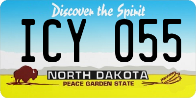 ND license plate ICY055