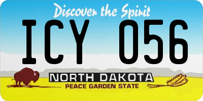 ND license plate ICY056
