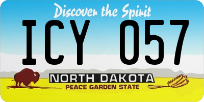 ND license plate ICY057