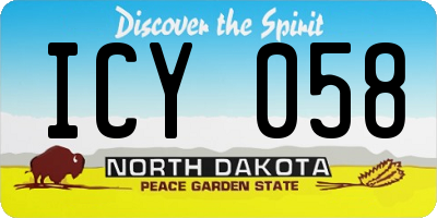 ND license plate ICY058