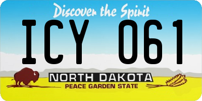 ND license plate ICY061