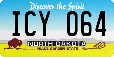 ND license plate ICY064