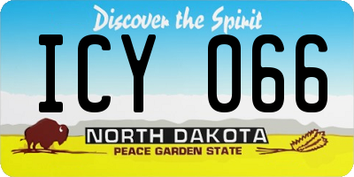 ND license plate ICY066