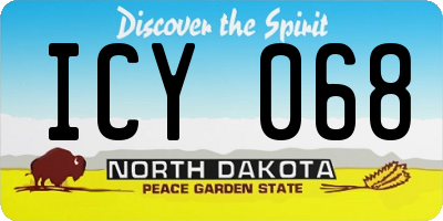 ND license plate ICY068