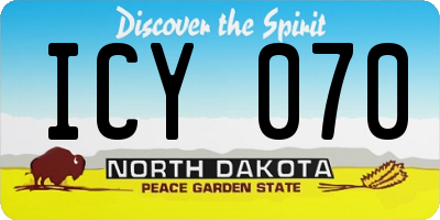 ND license plate ICY070
