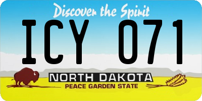 ND license plate ICY071