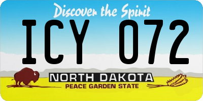 ND license plate ICY072