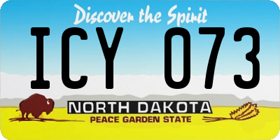 ND license plate ICY073