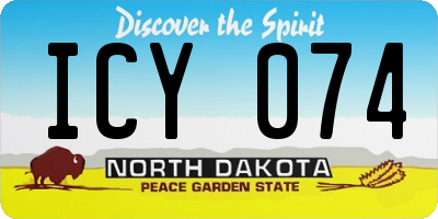 ND license plate ICY074