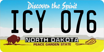 ND license plate ICY076