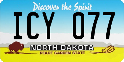 ND license plate ICY077