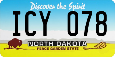 ND license plate ICY078