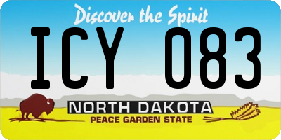 ND license plate ICY083