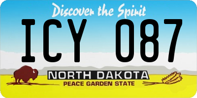 ND license plate ICY087