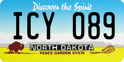 ND license plate ICY089