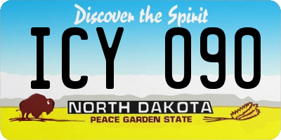 ND license plate ICY090