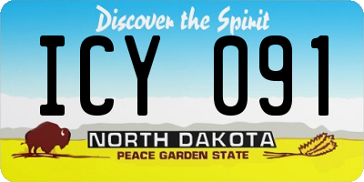 ND license plate ICY091