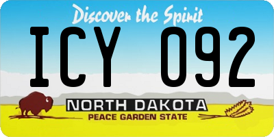 ND license plate ICY092