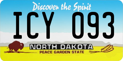 ND license plate ICY093