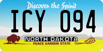 ND license plate ICY094