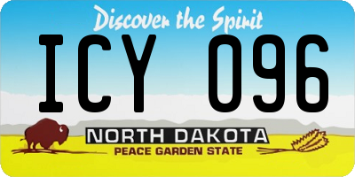 ND license plate ICY096