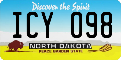 ND license plate ICY098