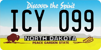 ND license plate ICY099