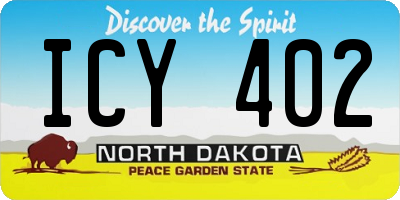 ND license plate ICY402