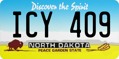 ND license plate ICY409