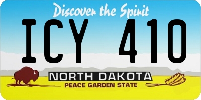 ND license plate ICY410