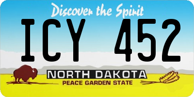 ND license plate ICY452