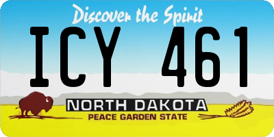 ND license plate ICY461