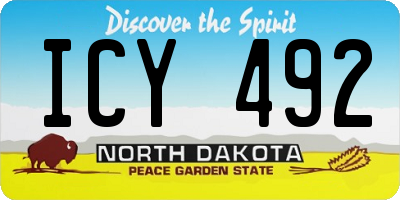 ND license plate ICY492