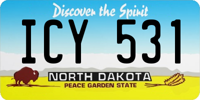 ND license plate ICY531